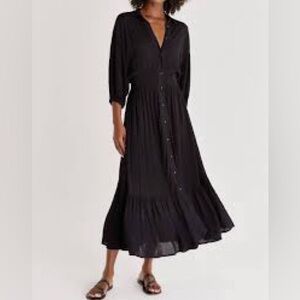 Z Supply Tanya Solid Maxi Dress in black Color Womens Size Small